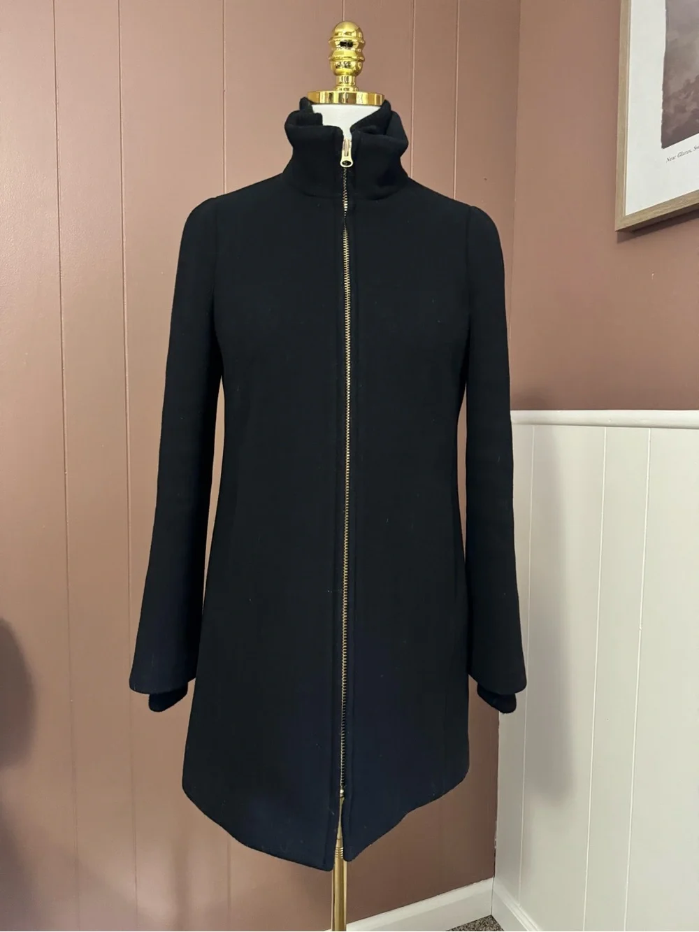 J. Crew Women’s Black Italian Wool Blend Lodge Coat - Picture 2 of 15